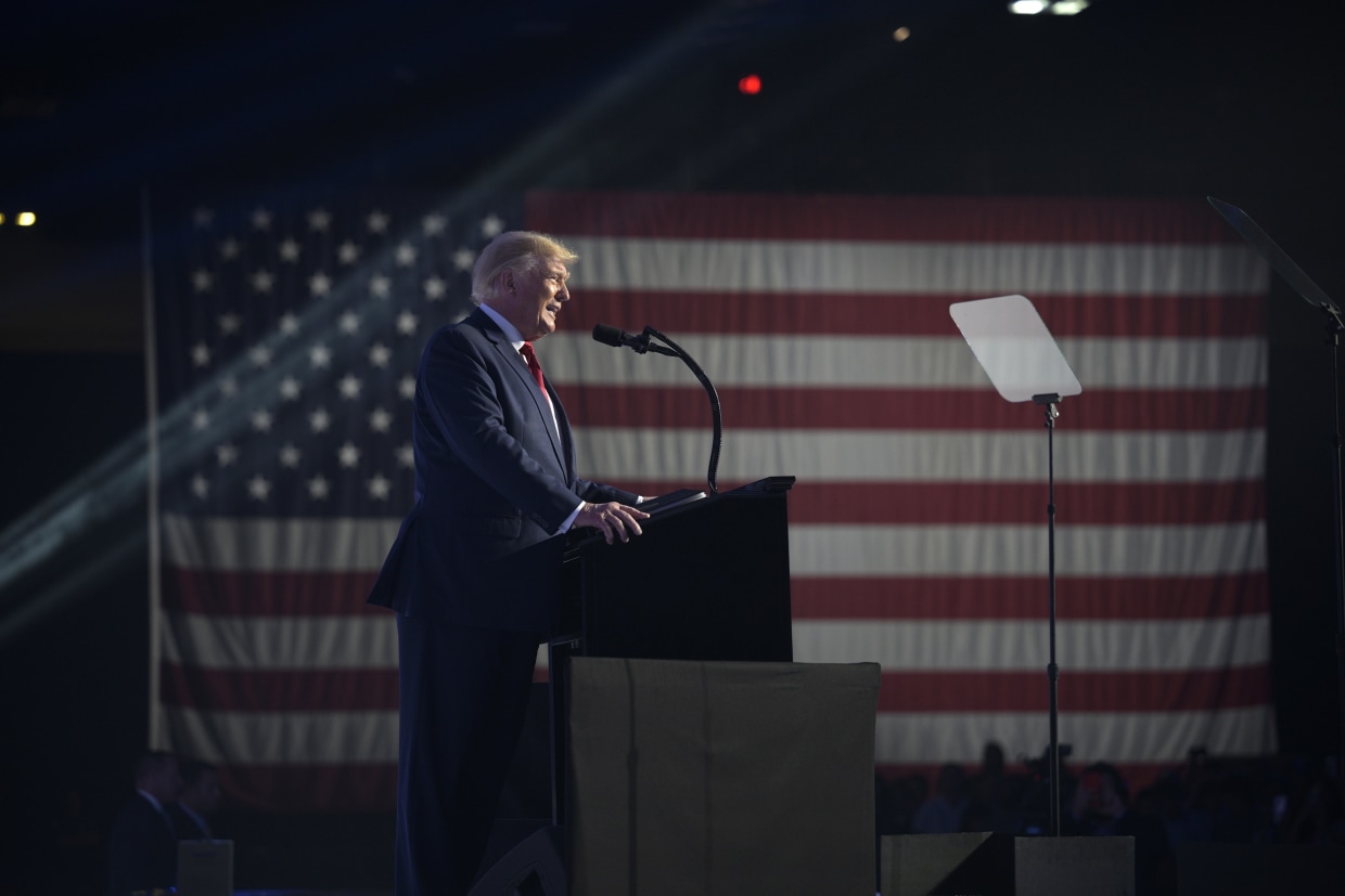 Donald Trump at the Turning Point USA Student Action Summit, on July 23, 2022, in Tampa, Fla. 