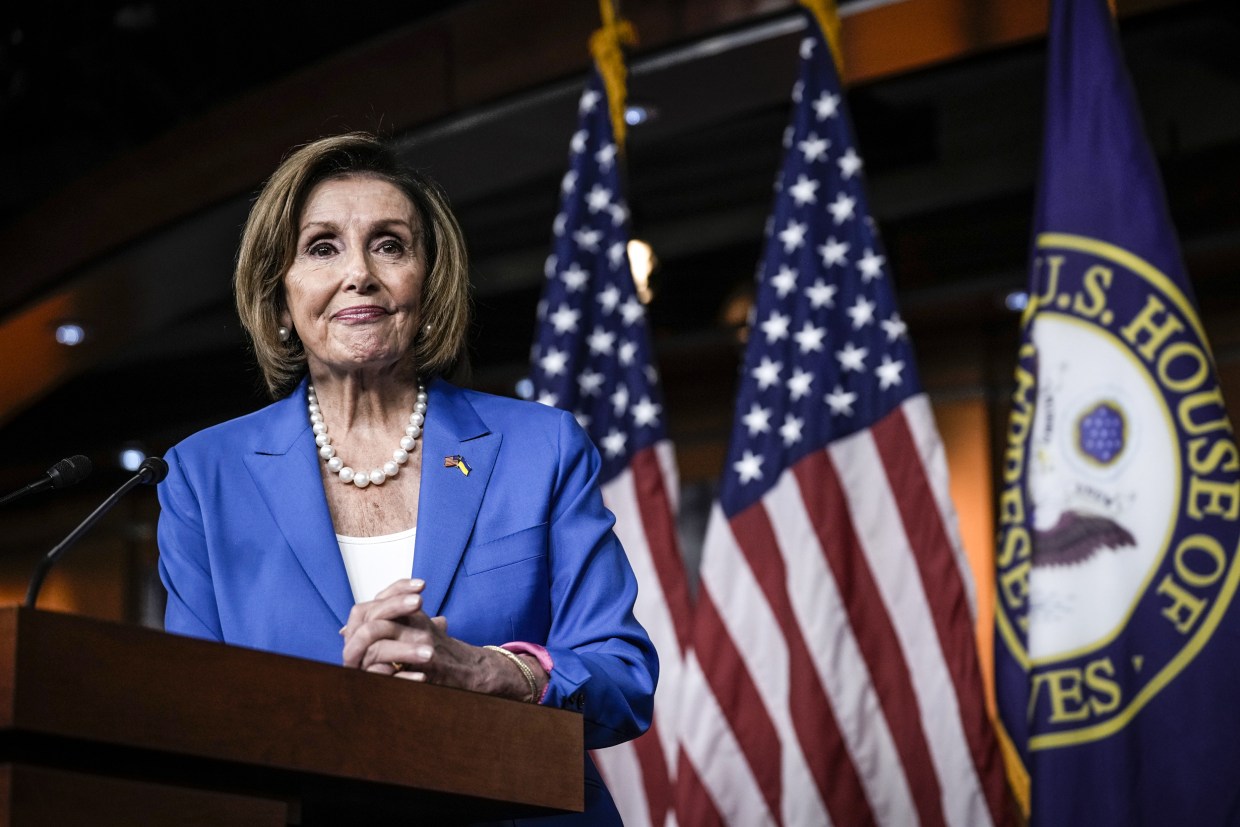 Speaker of the House Nancy Pelosi speaks during her weekly news conference on Capitol Hill Sept. 22, 2022.
