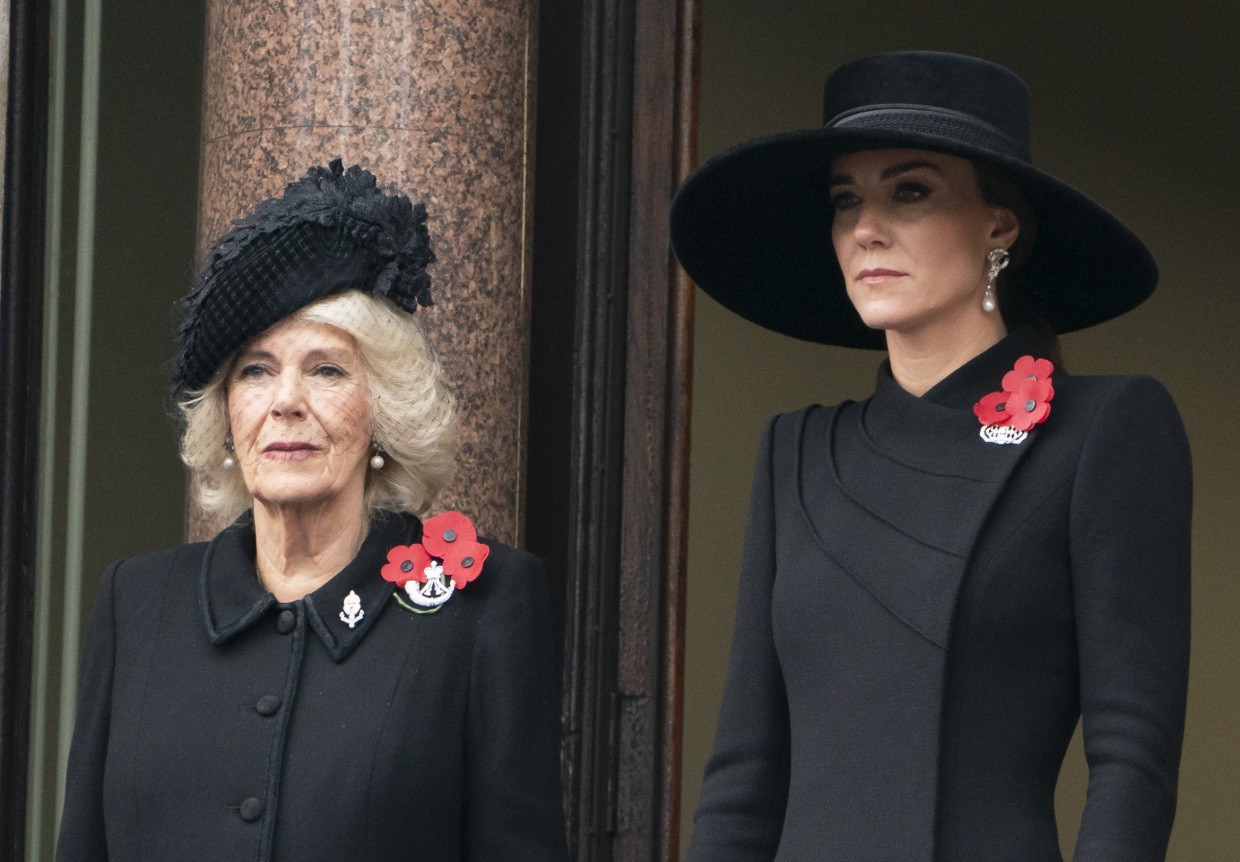 Camilla stands with Kate Middleton for Remembrance Sunday