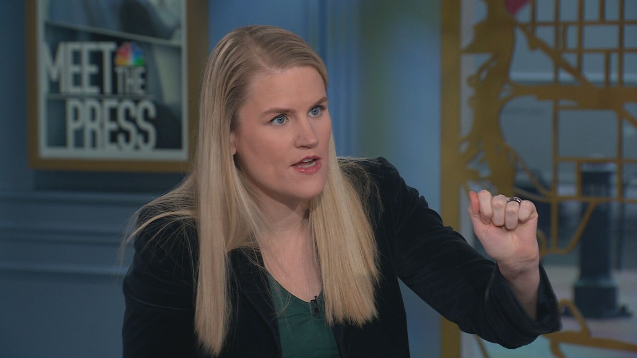 Former Facebook manager Frances Haugen appears on NBC News' "Meet the Press."