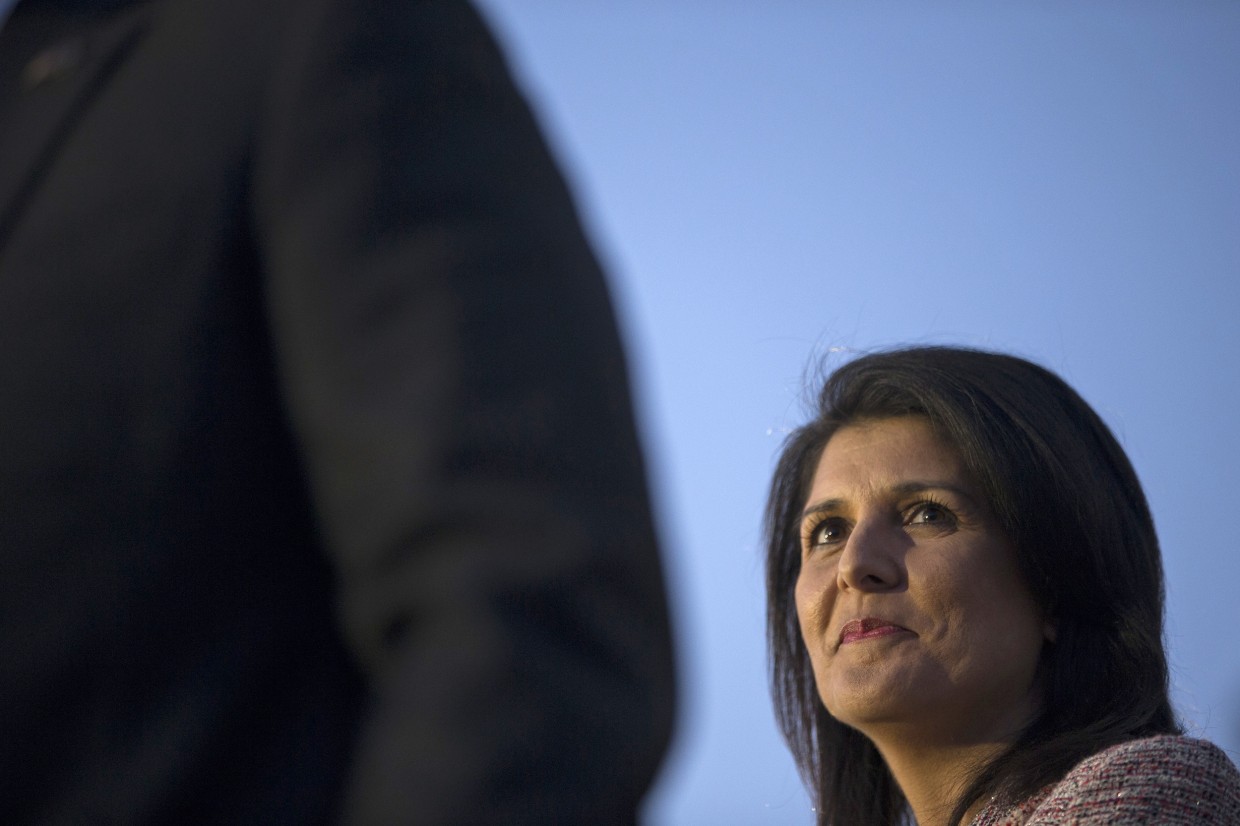 Then-South Carolina Gov. Nikki Haley appears with then-presidential candidate Marco Rubio in Chapin, S.C., on Feb. 17, 2016.
