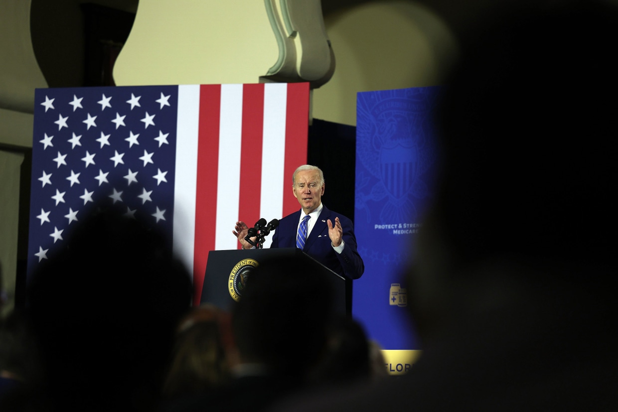 Joe Biden during an event to discuss Social Security and Medicare in Tampa, Fla.