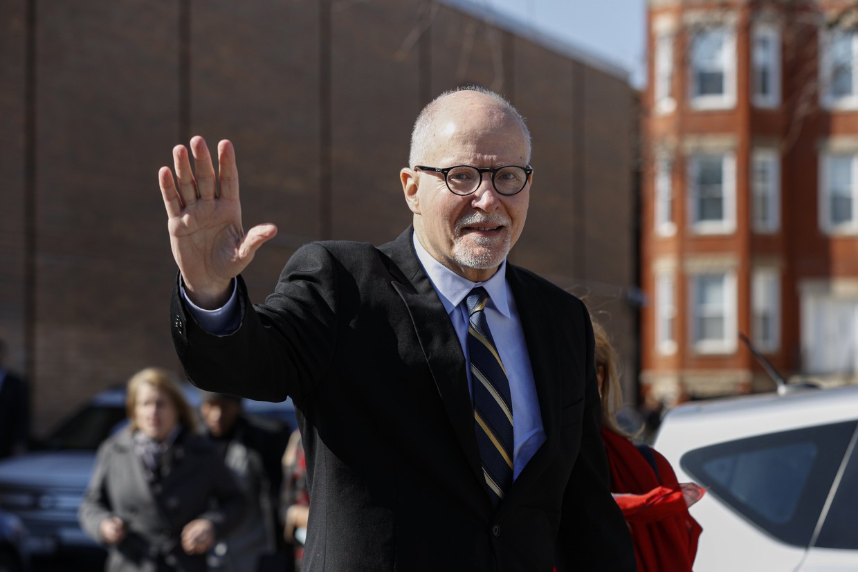 Paul Vallas after casting his ballot in Chicago