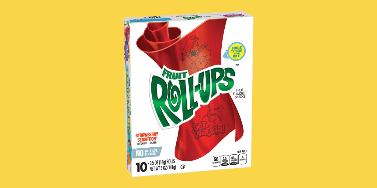 FRUIT ROLL UPS - Fruit Roll Ups with Tongue Tattoos Strawberry