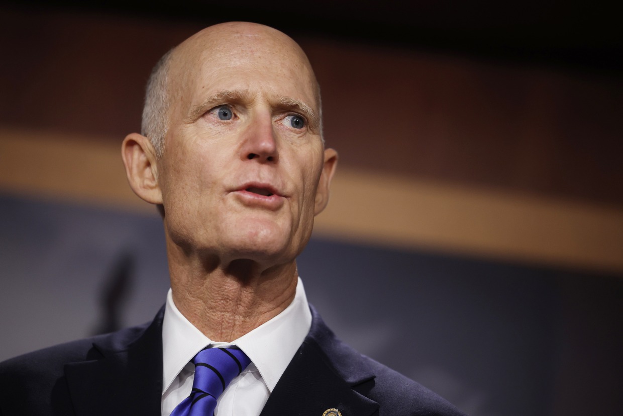 Sen. Sen. Rick Scott speaks at the Capitol in Washington, D.C.