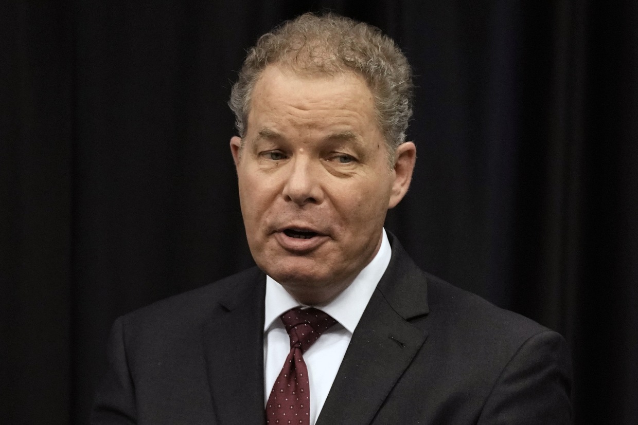 Wisconsin Supreme Court candidate Republican-backed Daniel Kelly during a debate, in Madison, Wis., on March 21, 2023.