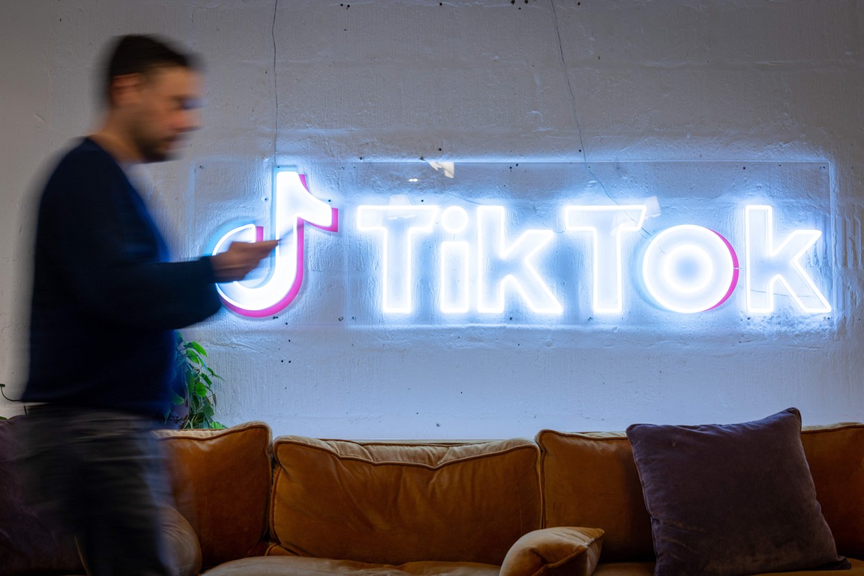 An employee at a TikTok office in London.