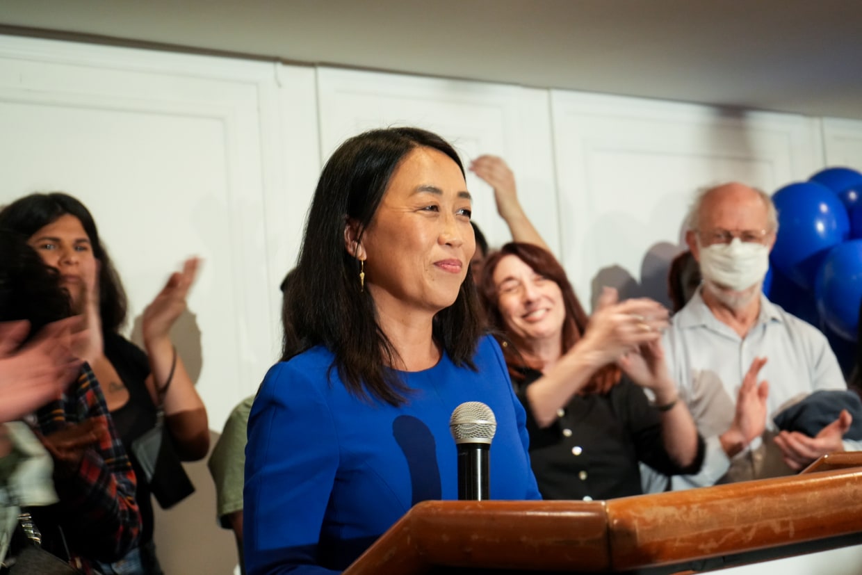 Democratic mayoral candidate Helen Gym in Philadelphia on Nov. 30, 2022.