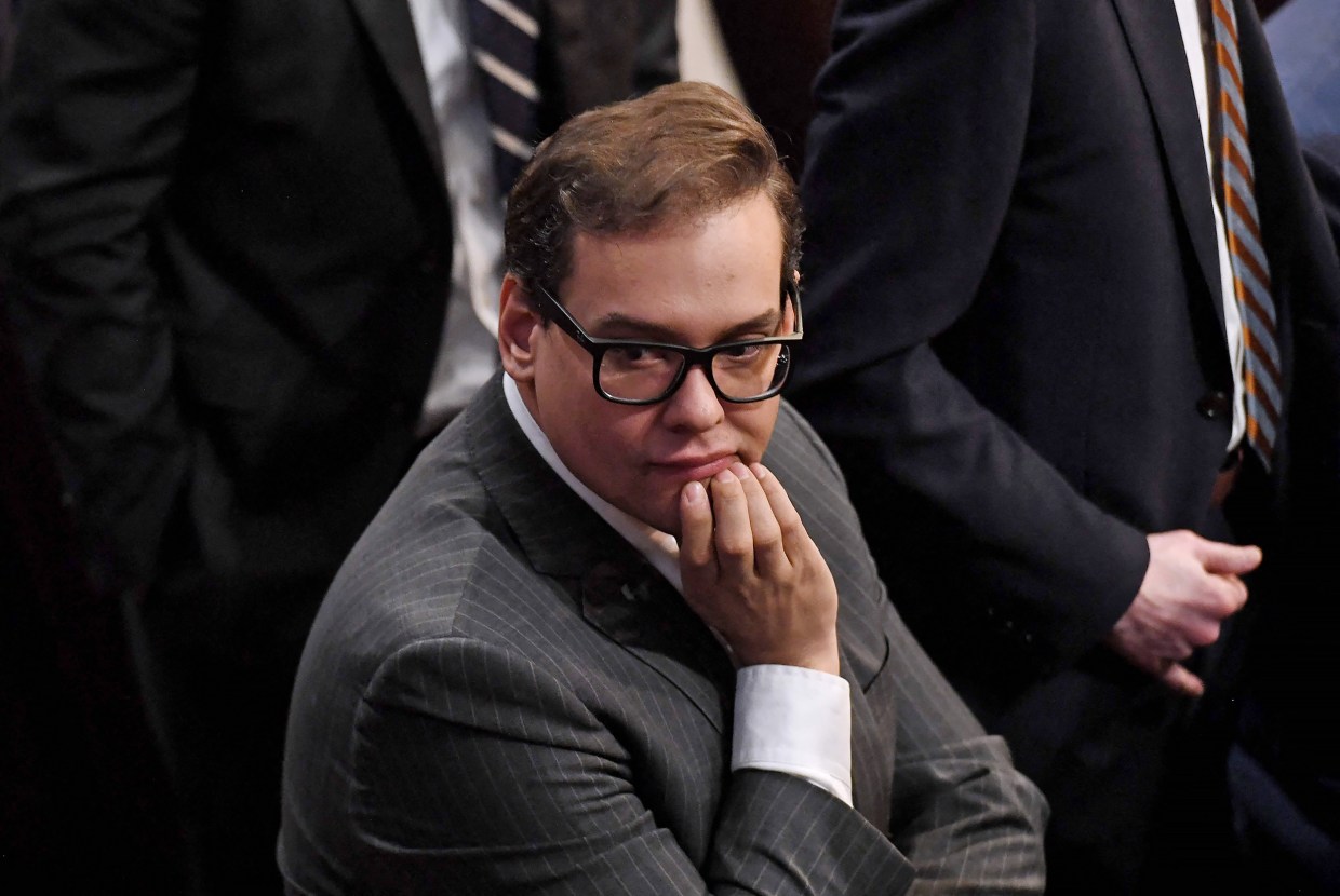 Rep. George Santos, R-N.Y., attends the House vote for new speaker on Jan. 4, 2023.