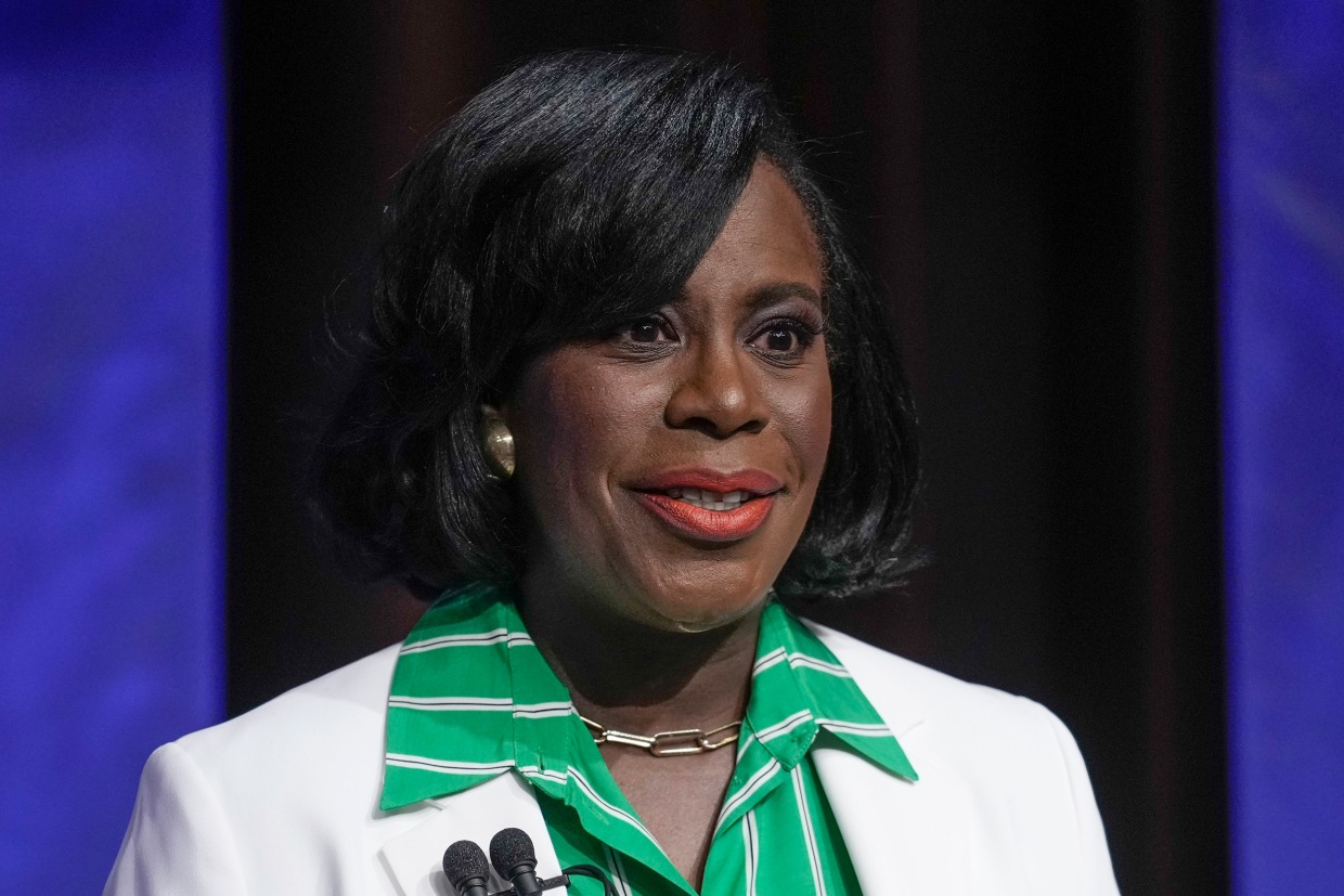Philadelphia mayoral candidate Cherelle Parker during a Democratic primary debate on April 25, 2023.