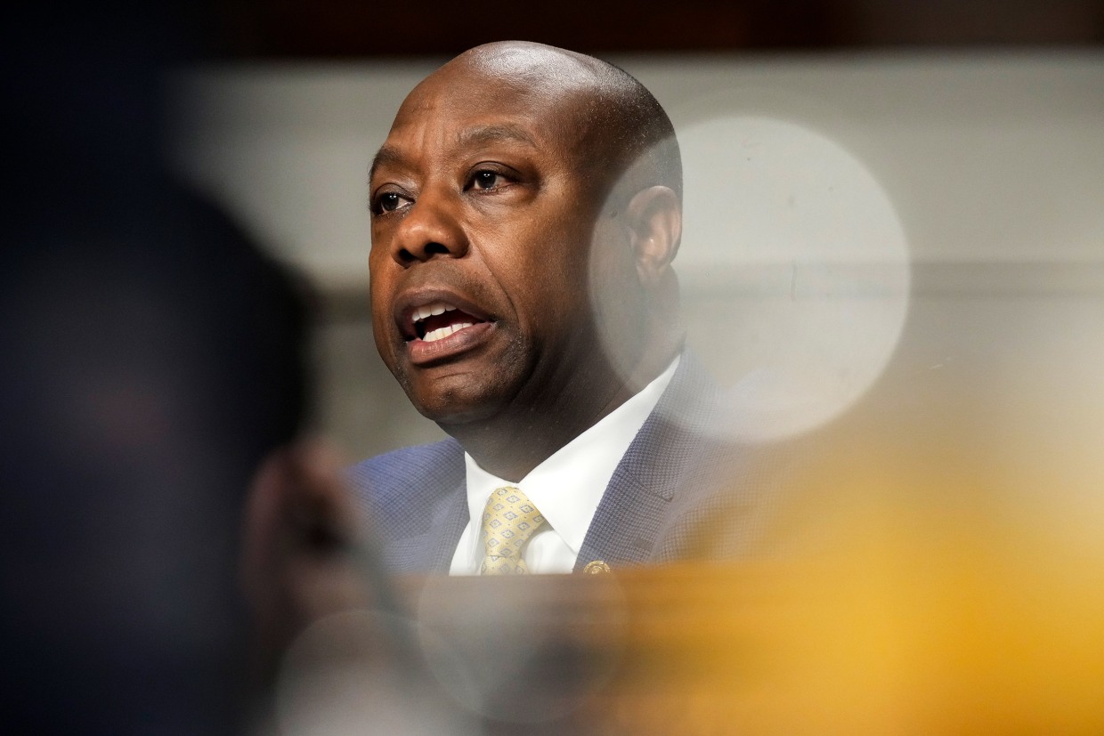Sen. Tim Scott, R-S.C., on Capitol Hill May 16, 2023.
