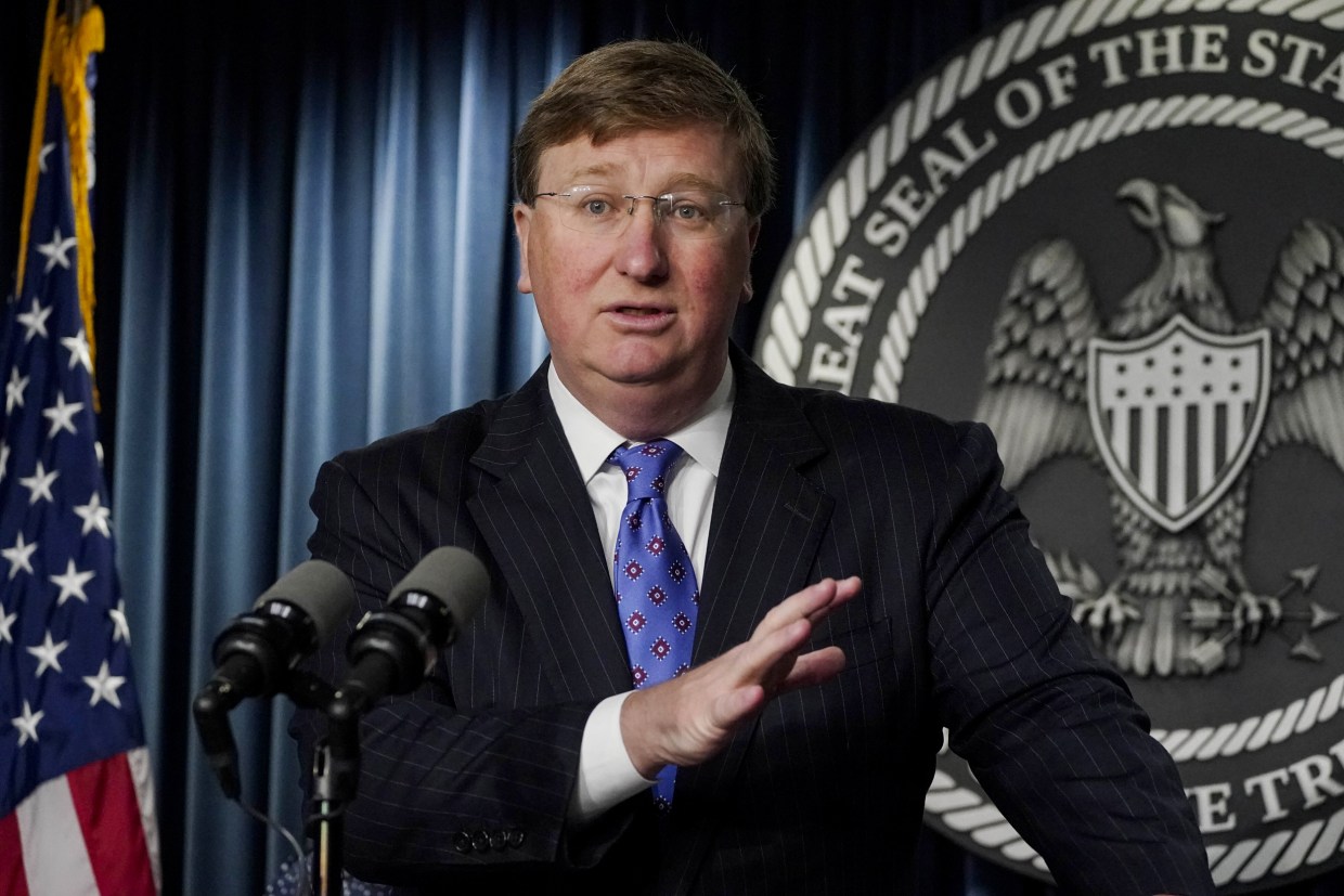 Mississippi Gov. Tate Reeves in Jackson on April 19, 2023.