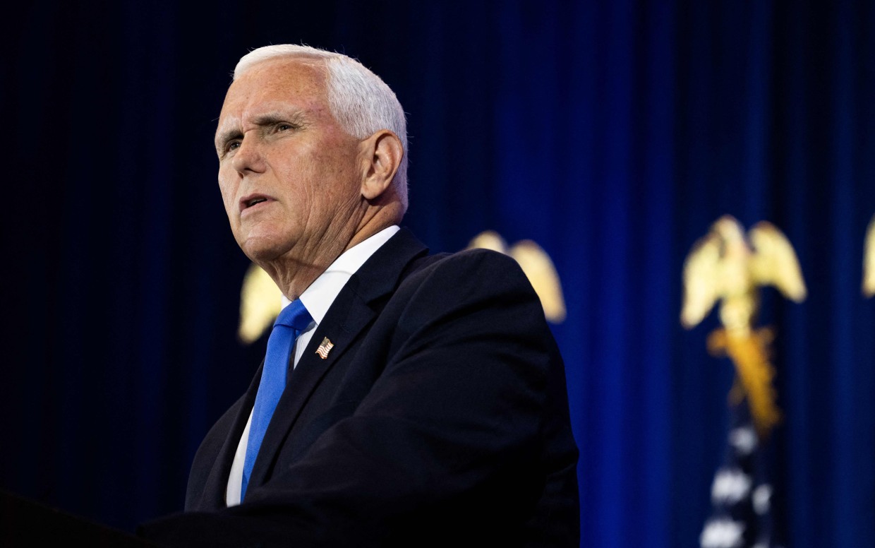 Mike Pence during his campaign launch event at in Ankeny, Iowa