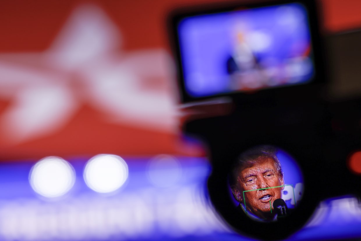 Former U.S. President Donald Trump addresses the annual Conservative Political Action Conference (CPAC) in National Harbor, Maryland on March 4, 2023.