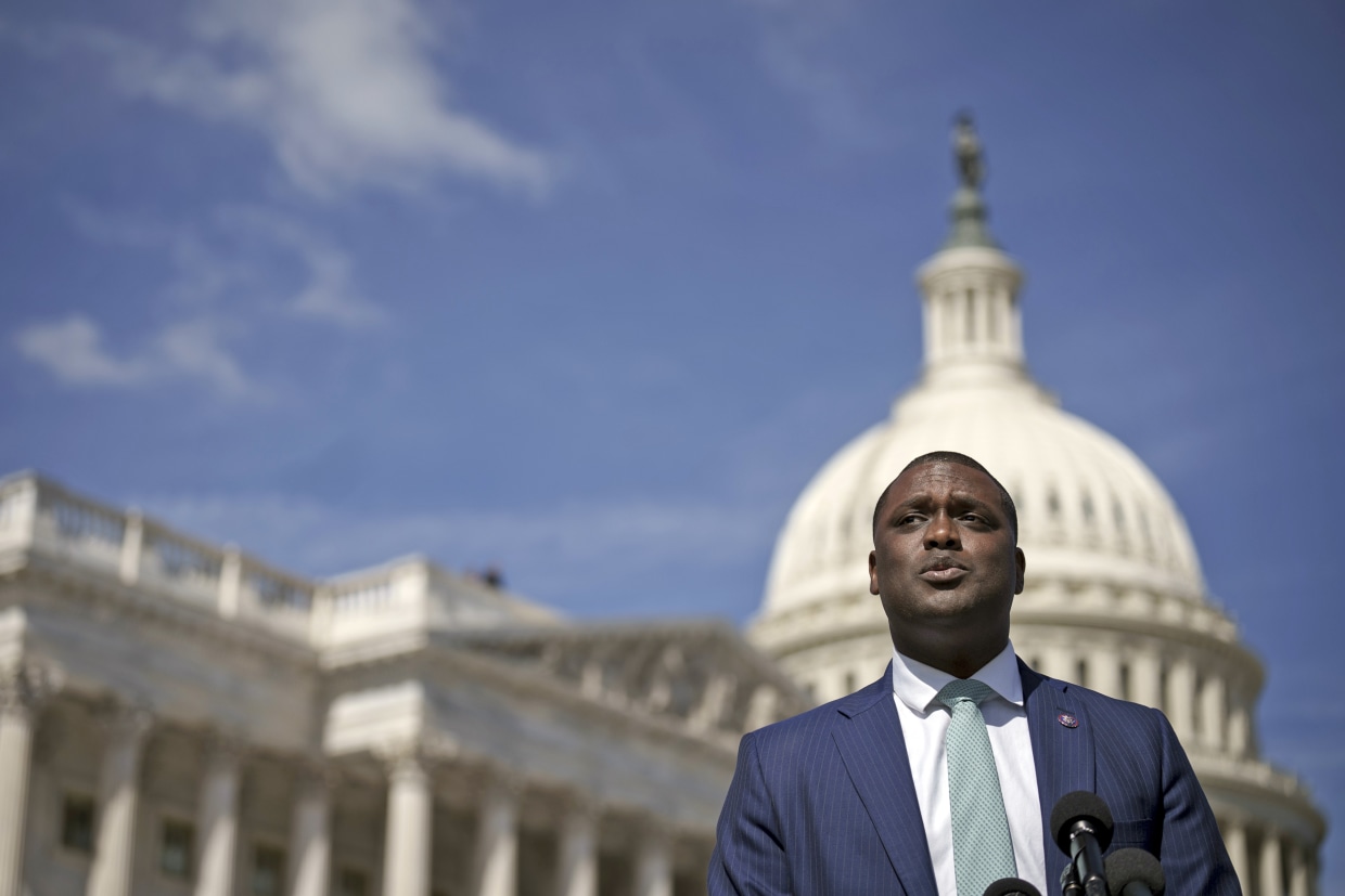 Mondaire Jones during a news conference on Capitol Hill