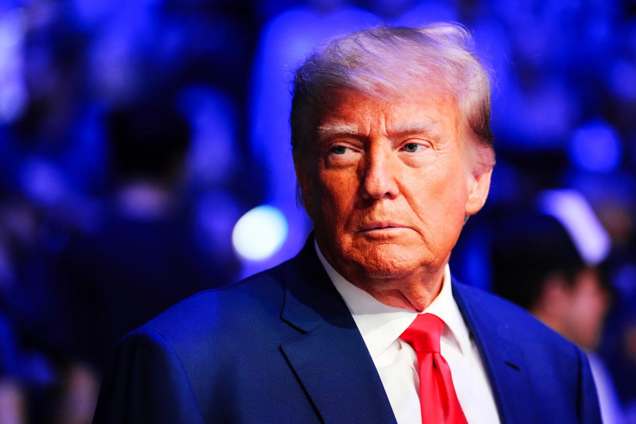 Former President Donald Trump attends the UFC 290 event in Las Vegas on July 8, 2023.