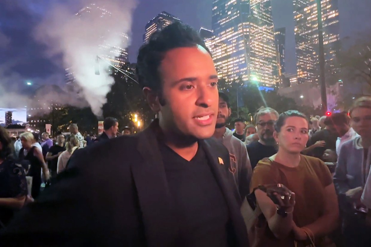 Presidential candidate Vivek Ramaswamy visits the 9/11 Memorial at Ground Zero in New York City, on Sept. 11, 2023.
