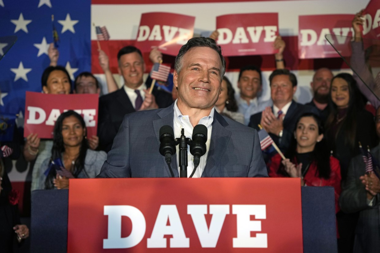 David McCormick addresses supporters at the Heinz History Center in Pittsburgh