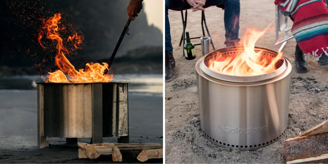 Solo Stove Bonfire Fire Pit - Smokeless Large 19.5 Inch Stainless Steel  Outdoor Firepit, Portable Backyard Natural Wood Burning Firebowl