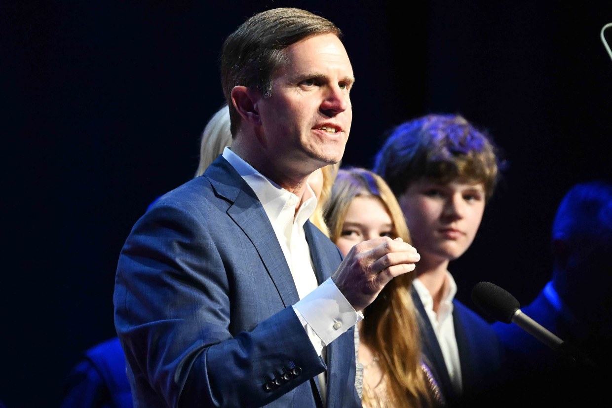 Image: Kentucky Gov. Andy Beshear Holds Election Night Party In Louisville
