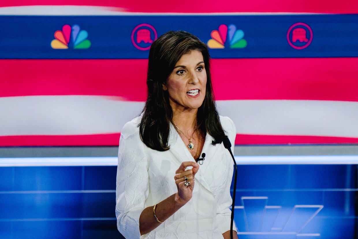 Republican presidential candidate Nikki Haley