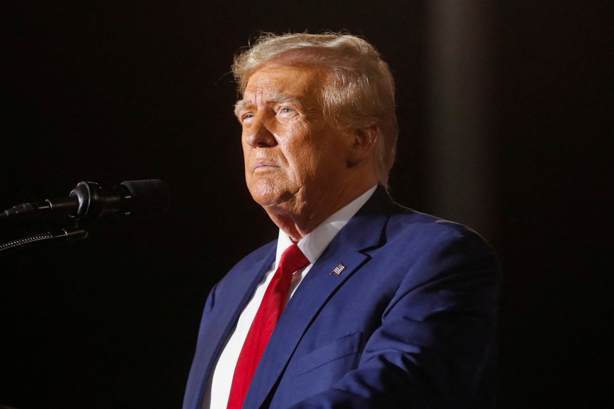 Donald Trump speaks at a campaign rally in Hialeah, Fla.