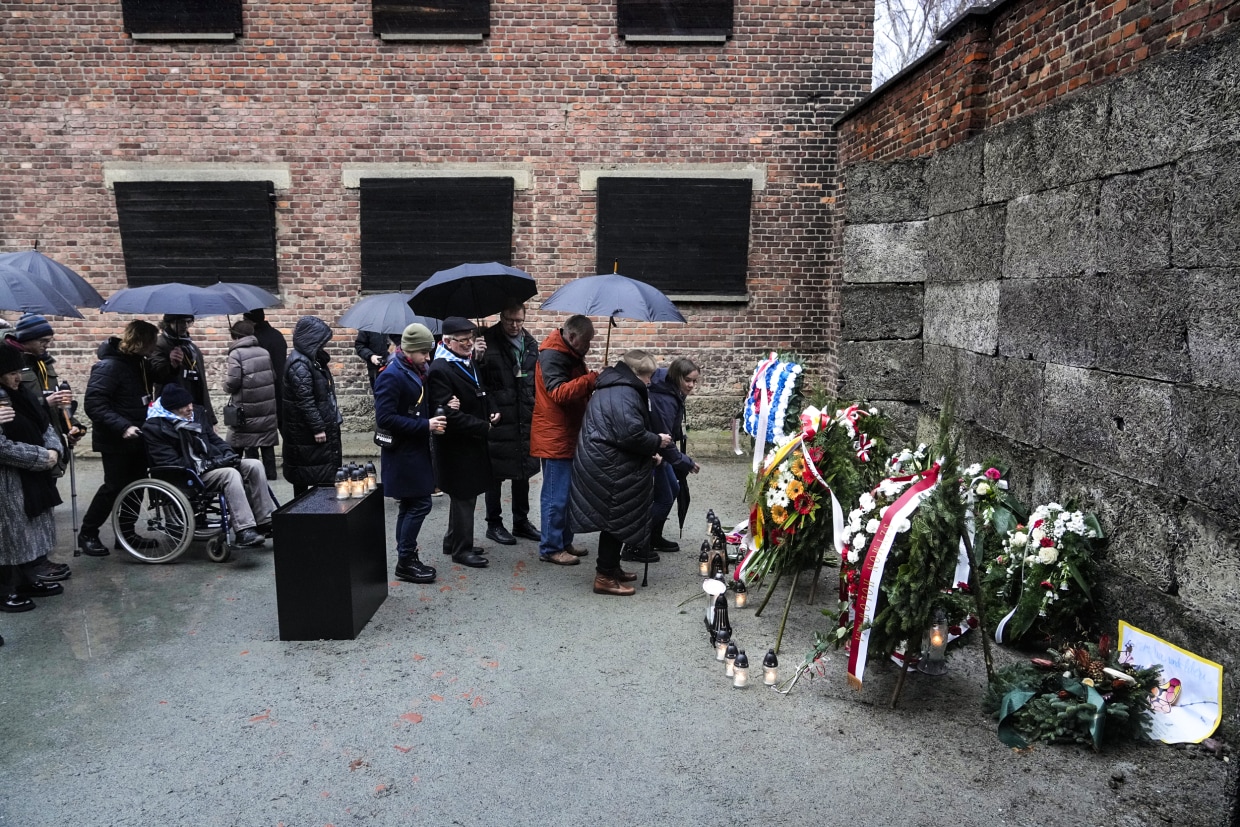 Holocaust Memorial Day Concentration Camp Survivors Walk Strangers In