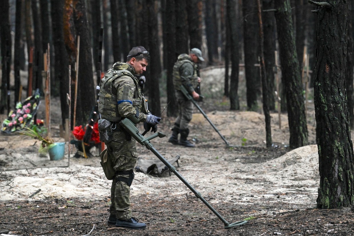 Two years after the Russian invasion, land mines plague one-third