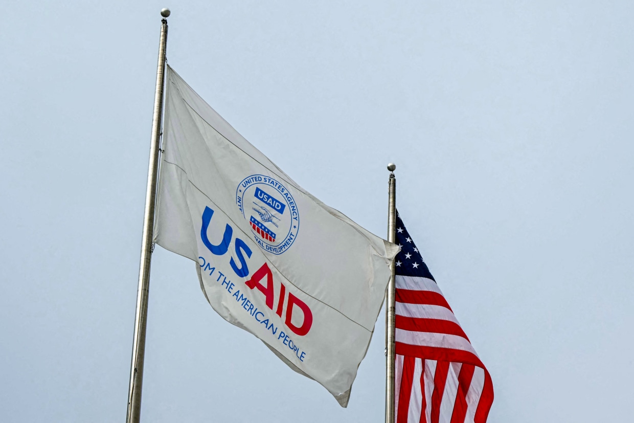 USAID and American flags