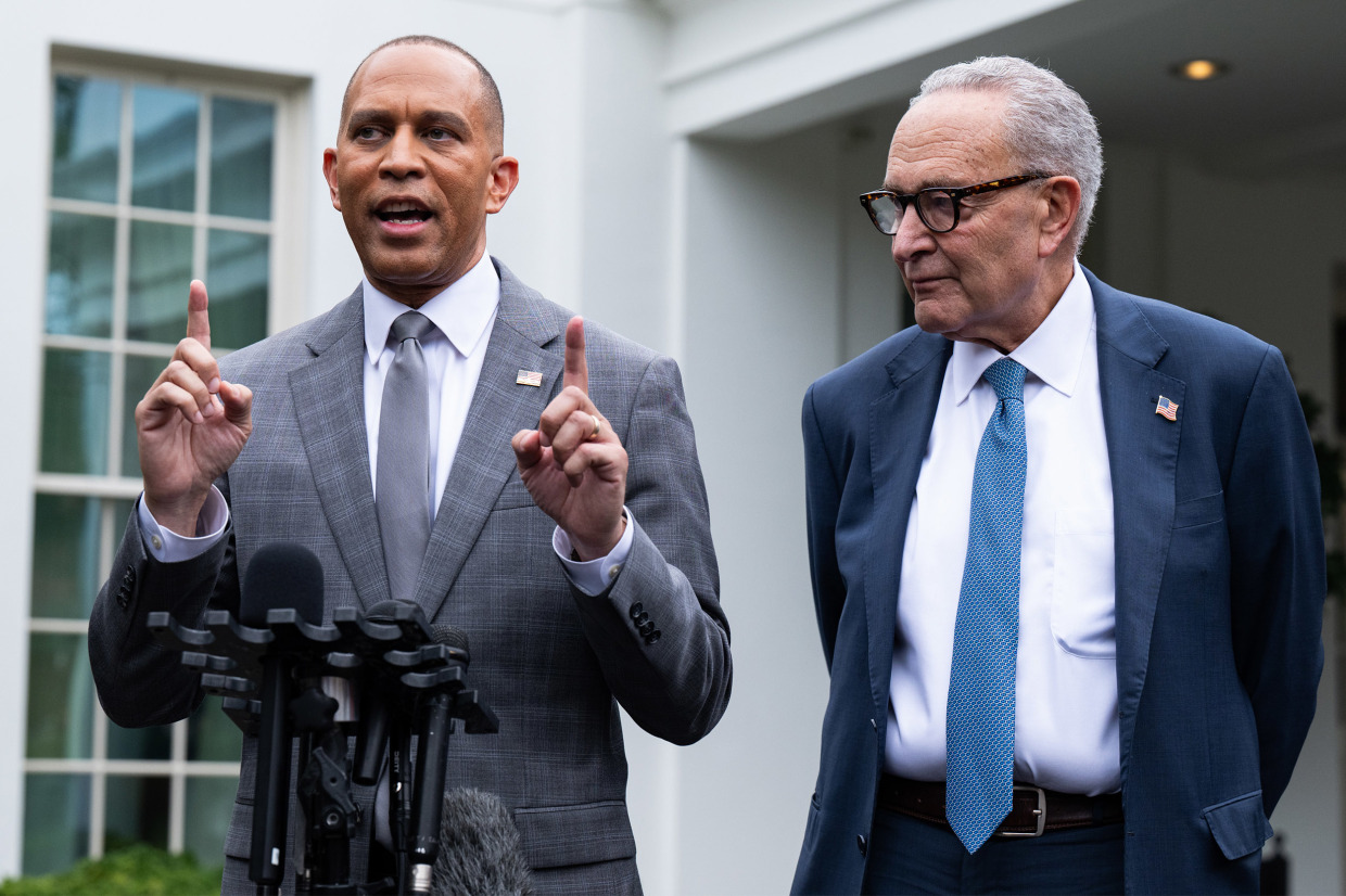 Schumer, Jeffries face major leadership test in government shutdown fight