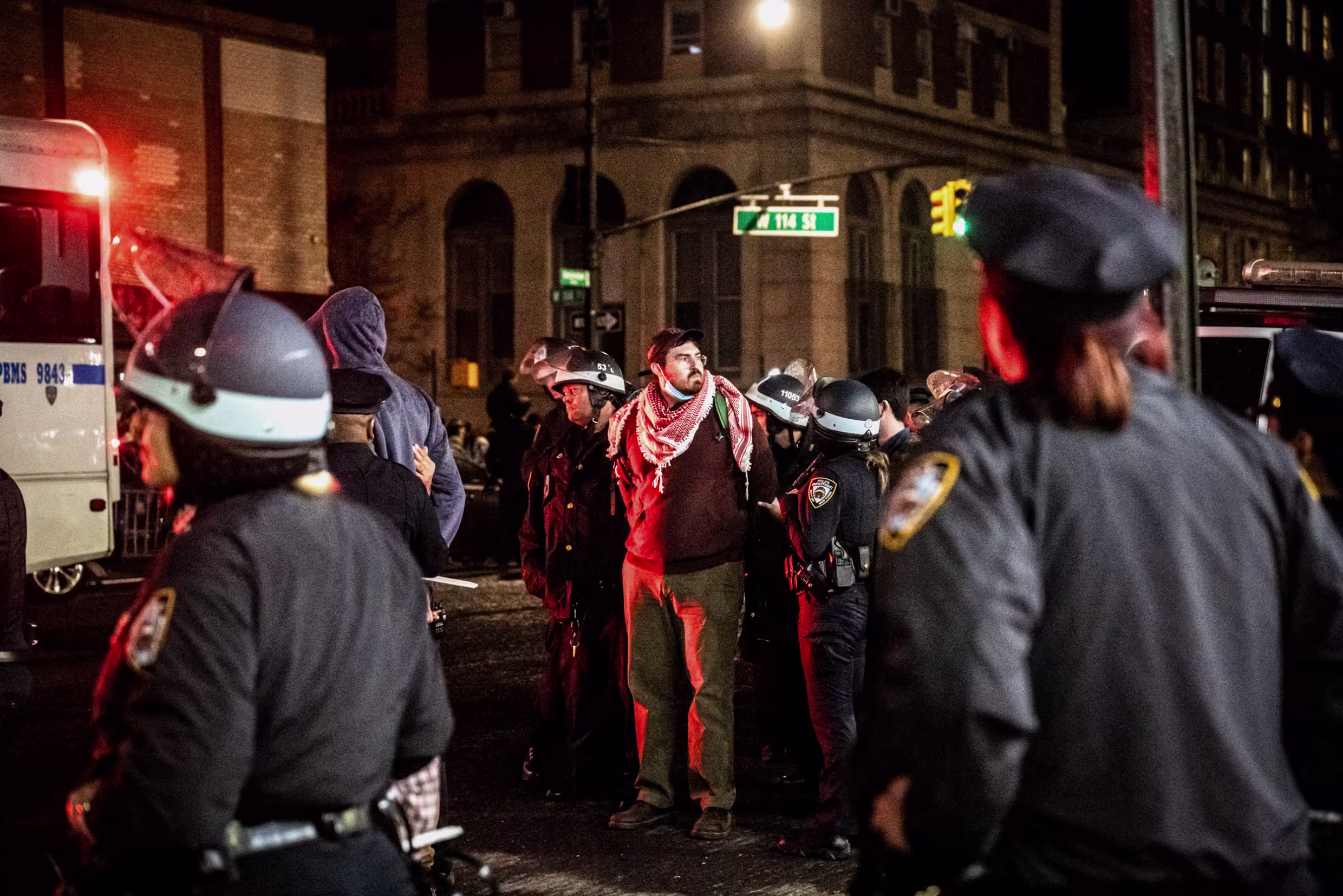 The NYPD detain protesters from the pro-Palestinian protest encampment at Columbia University in 2024.