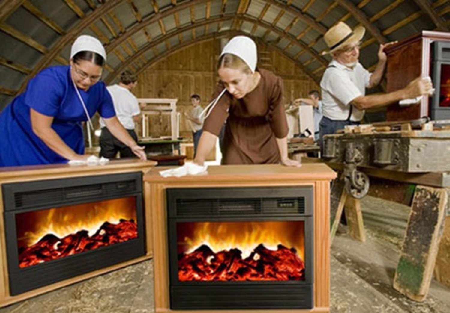 Amish Built Electric Fireplace