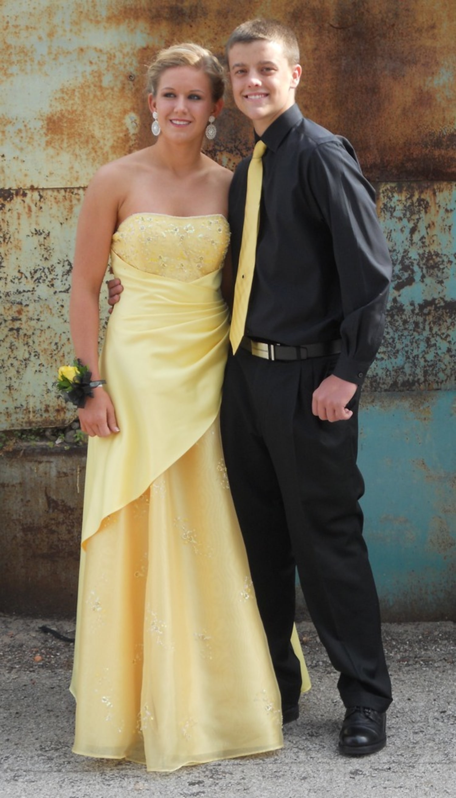 Grey and shop yellow prom