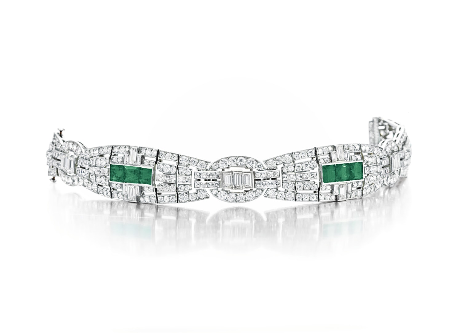 Gem set and diamond charm bracelet, three charms Cartier, 1920s