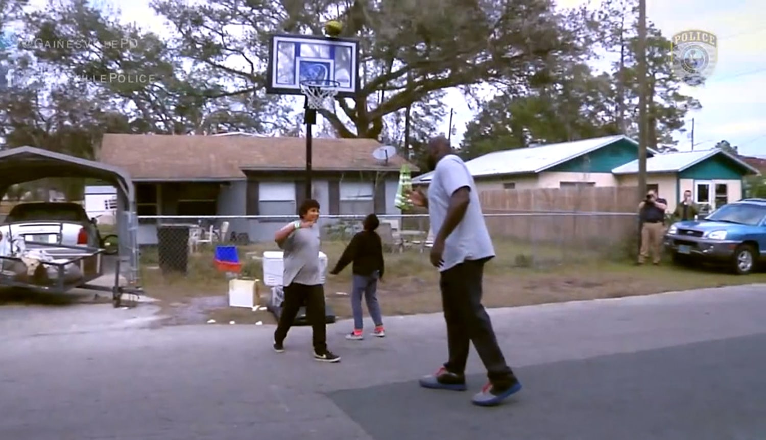 Police respond to noise complaint, end up playing basketball with