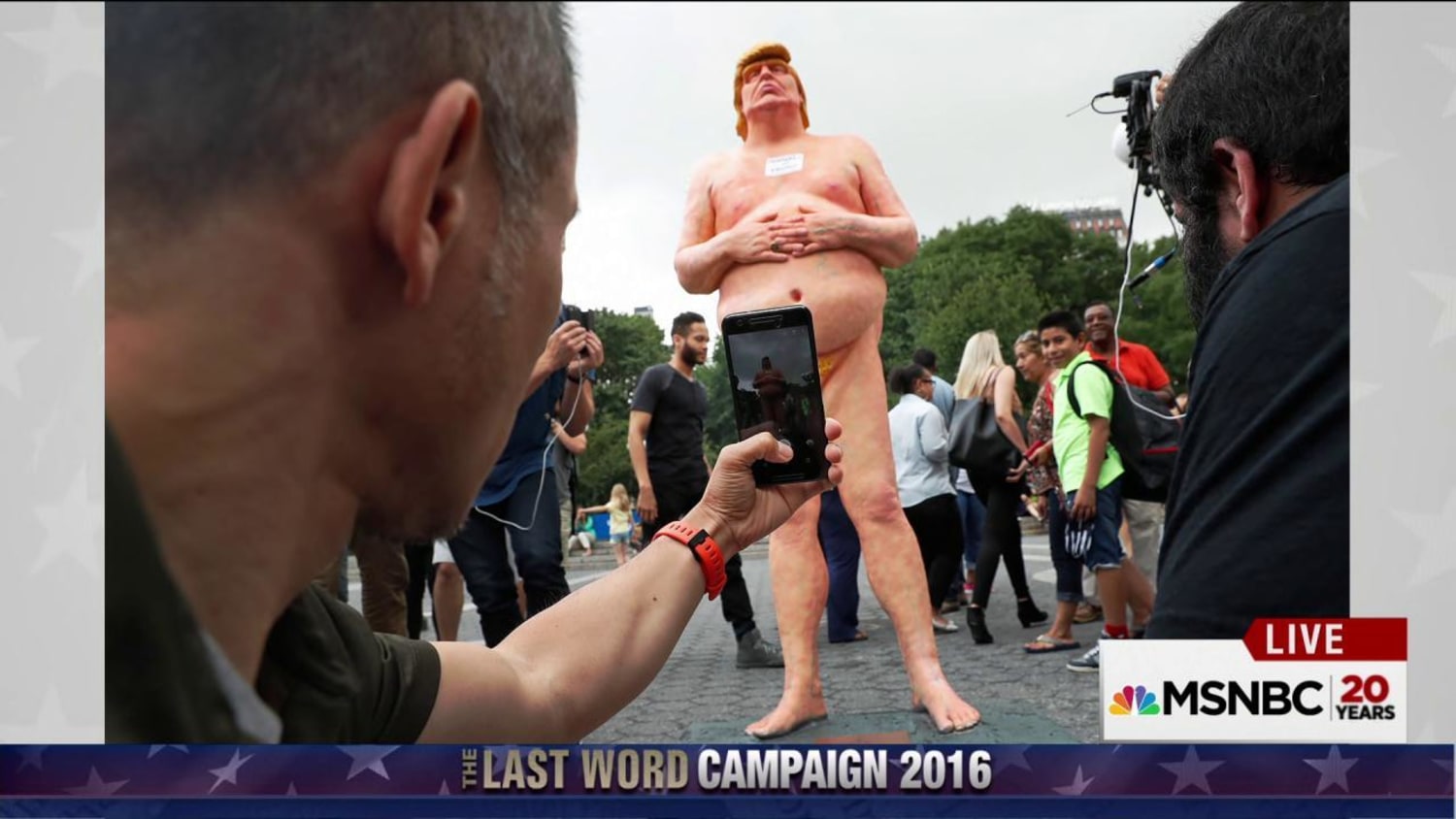 Five nude Trump statues erected nationwide