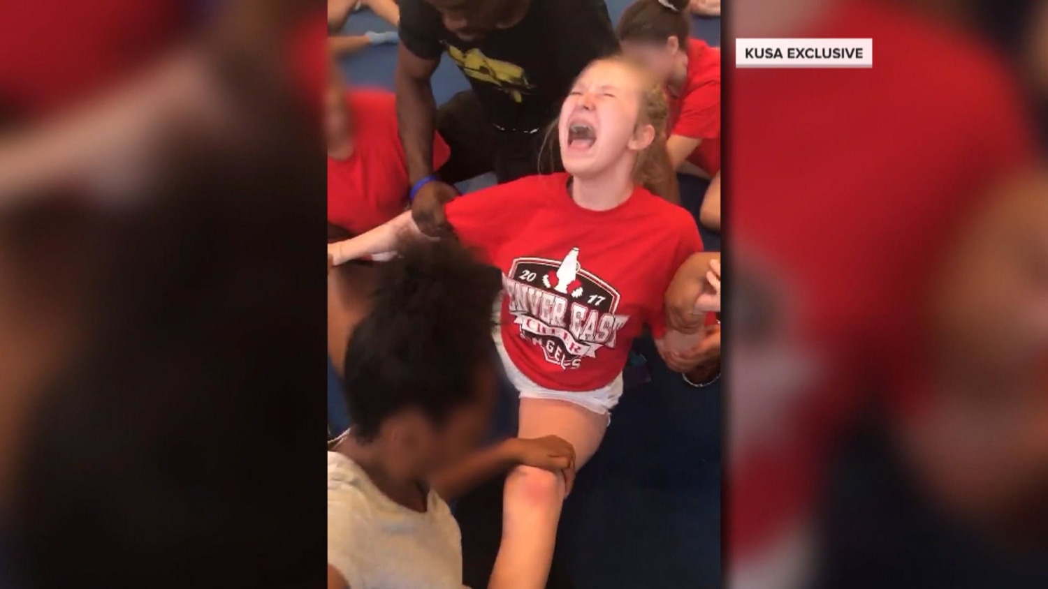 Disturbing video shows high school cheerleaders forced into repeated splits photo pic image