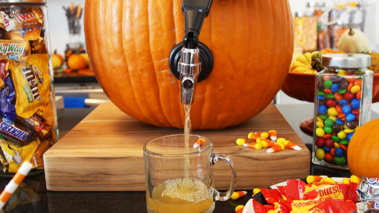 Way to Celebrate Clear Glass Pumpkin Beverage Dispenser 