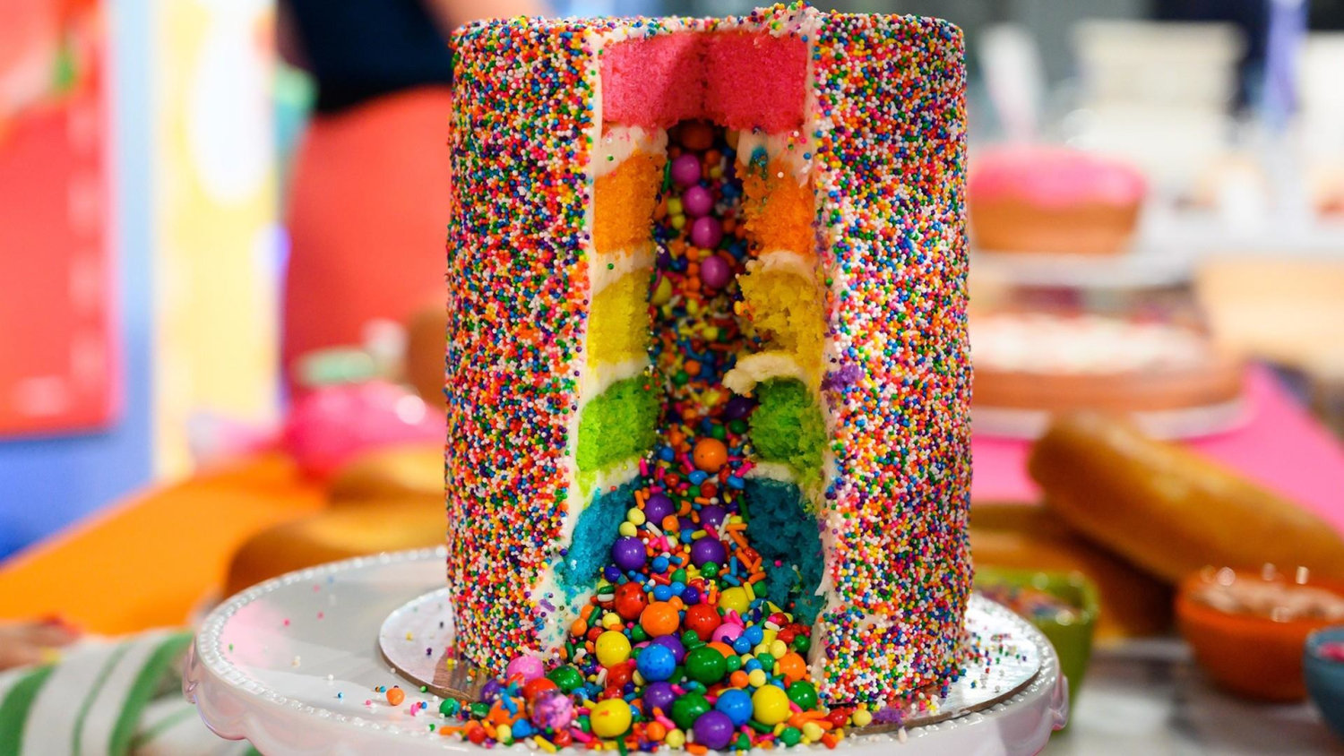 How to Make Flour Shop's Rainbow Explosion Cake | Williams Sonoma - YouTube