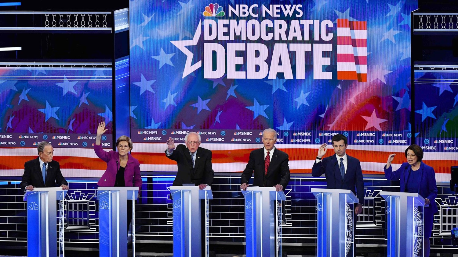 Democratic Presidential Candidates Debate Stage Hosted by NBC Television in Paris  Theater, Las Vegas Editorial Photography - Image of rally, voters: 173902327