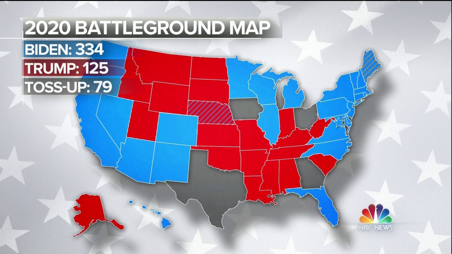 Race To 270 Map Biden Has Head Start In 2020 Battleground Map