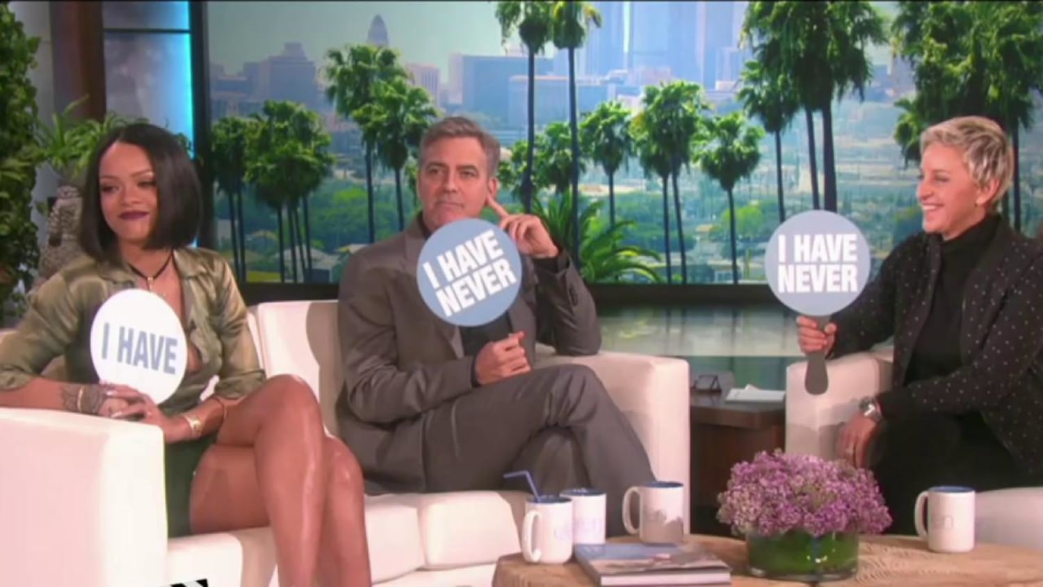 George Clooney’s never sent a nude selfie? Rihanna doesn’t buy it