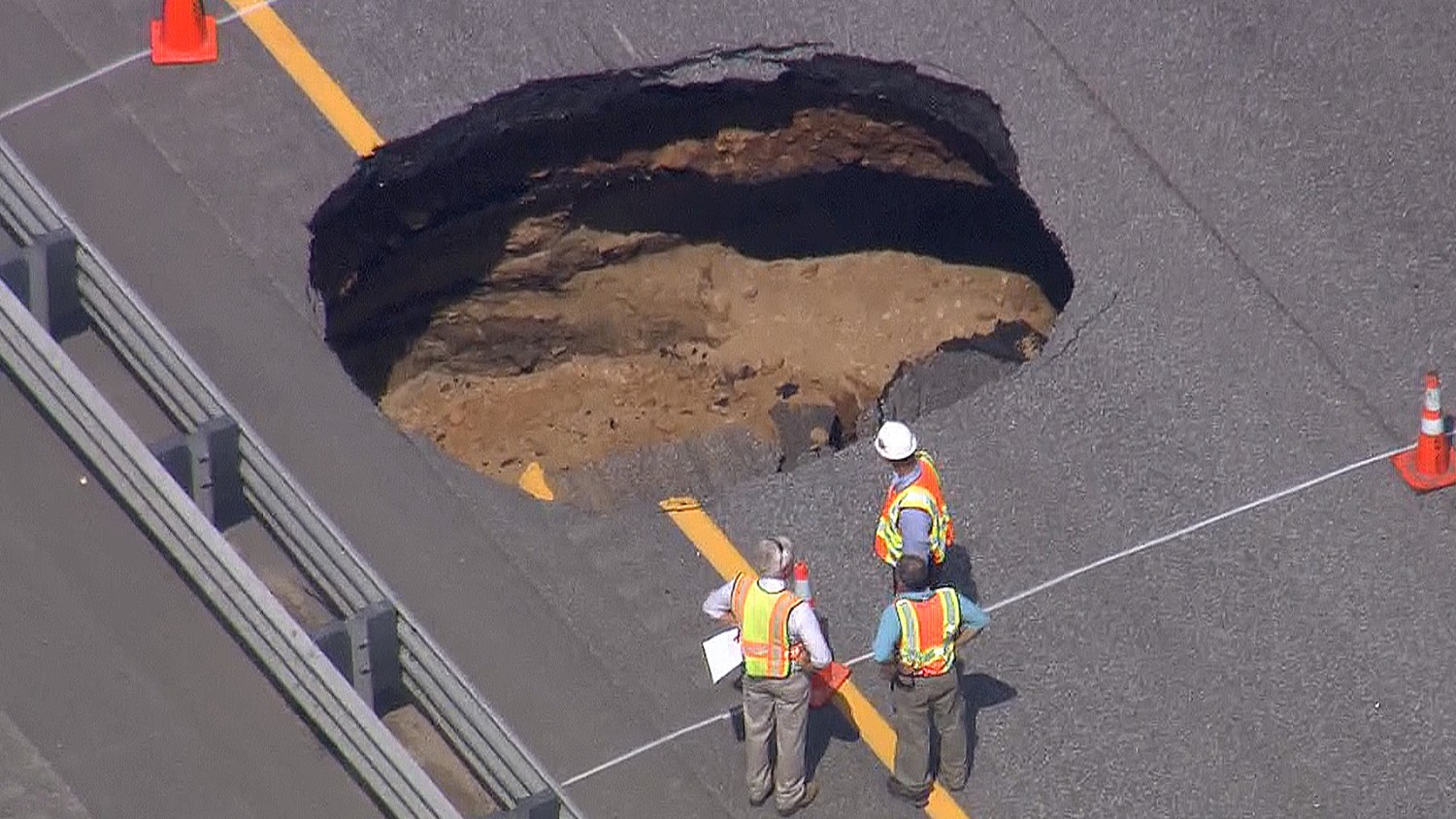 Sinkhole Opens Up in New Hampshire Highway