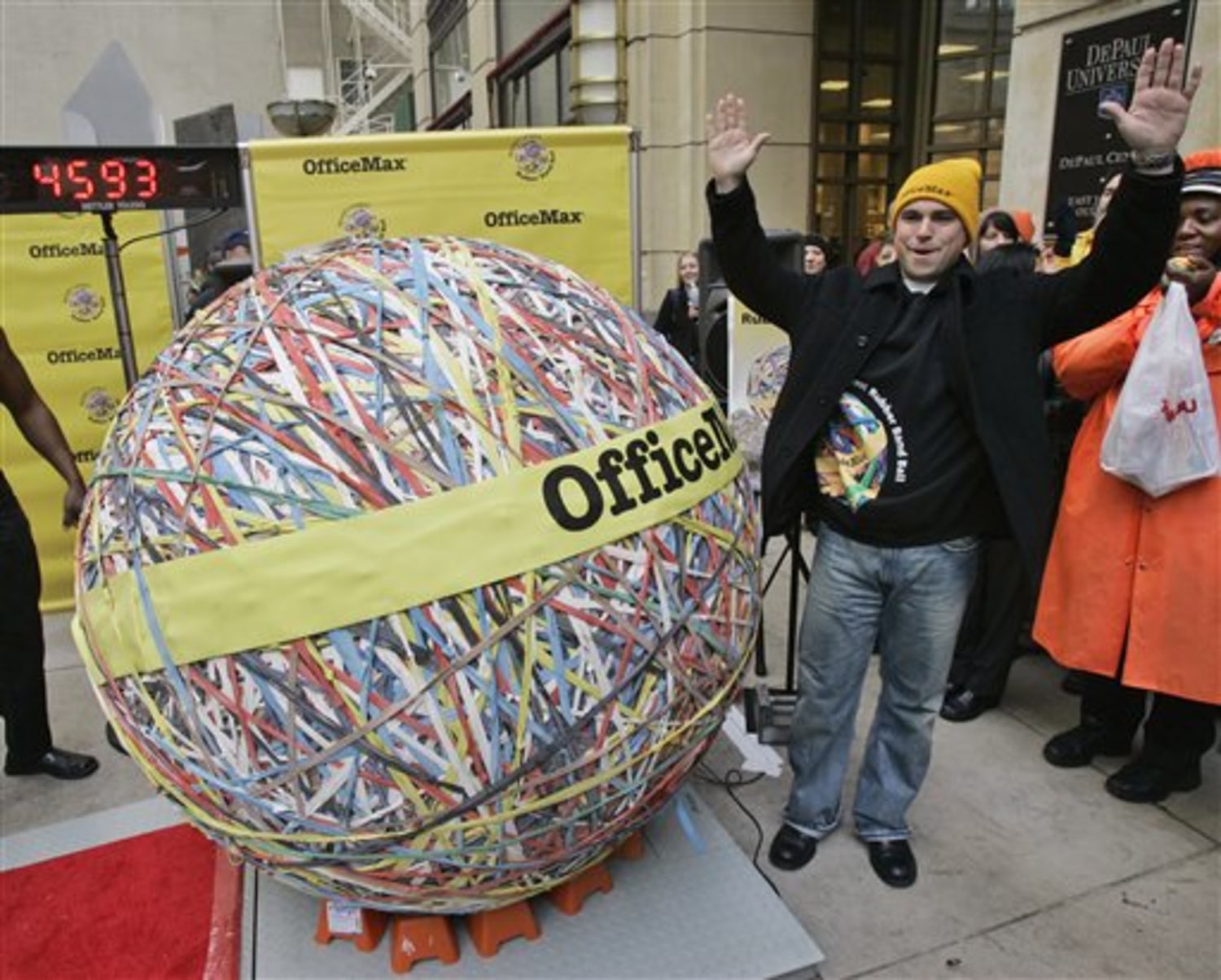 Rubber band ball sets record at 4,594 pounds
