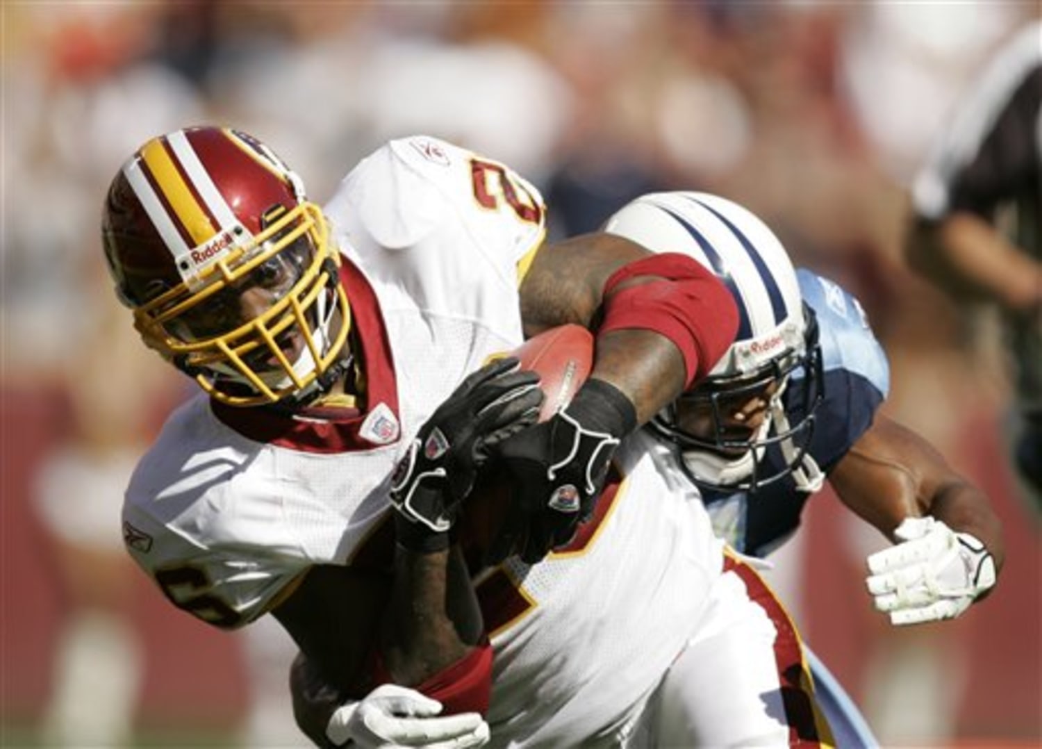 Washington Redskins running back Clinton Portis looks on during