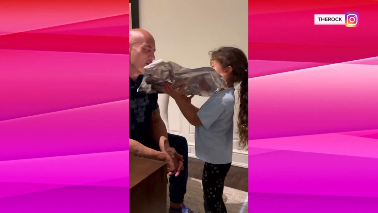 Watch: Dwayne Johnson gets pink face paint in daughters' makeover video