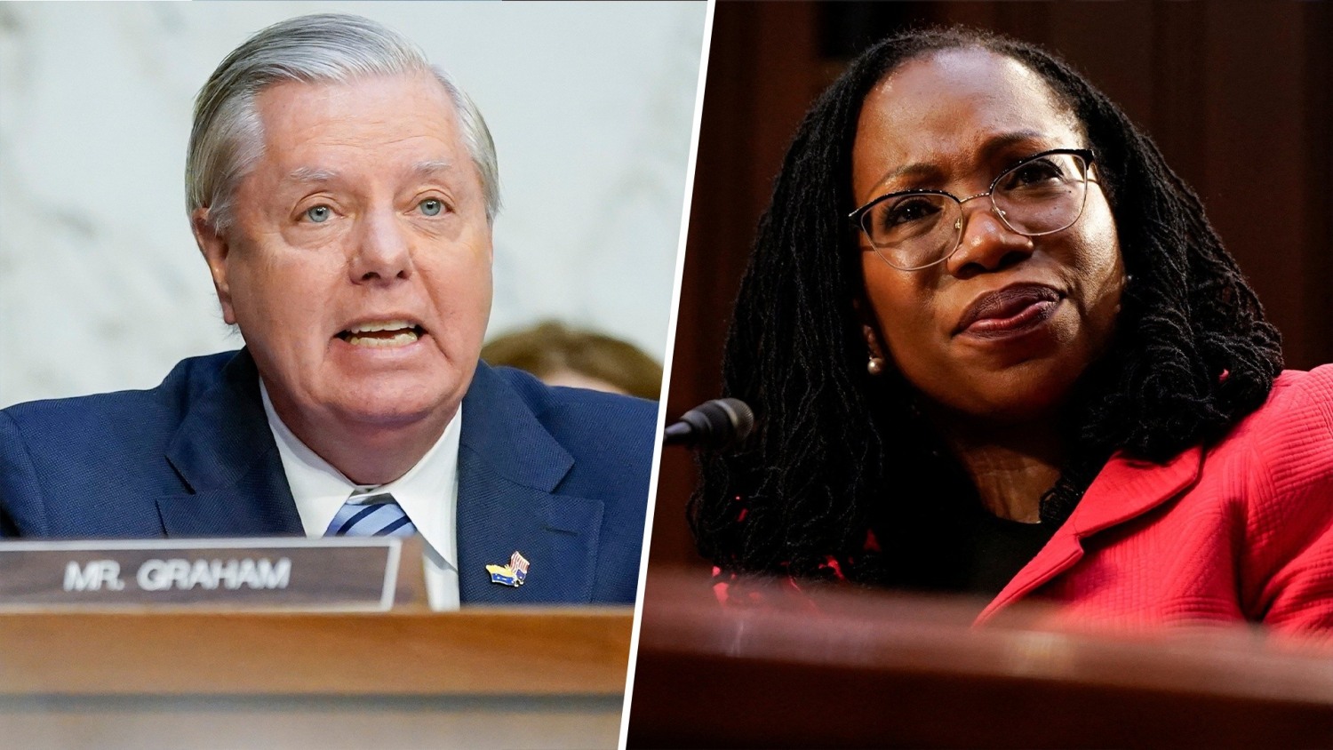 Lindsey Graham walks out during part of Ketanji Brown Jackson’s hearing