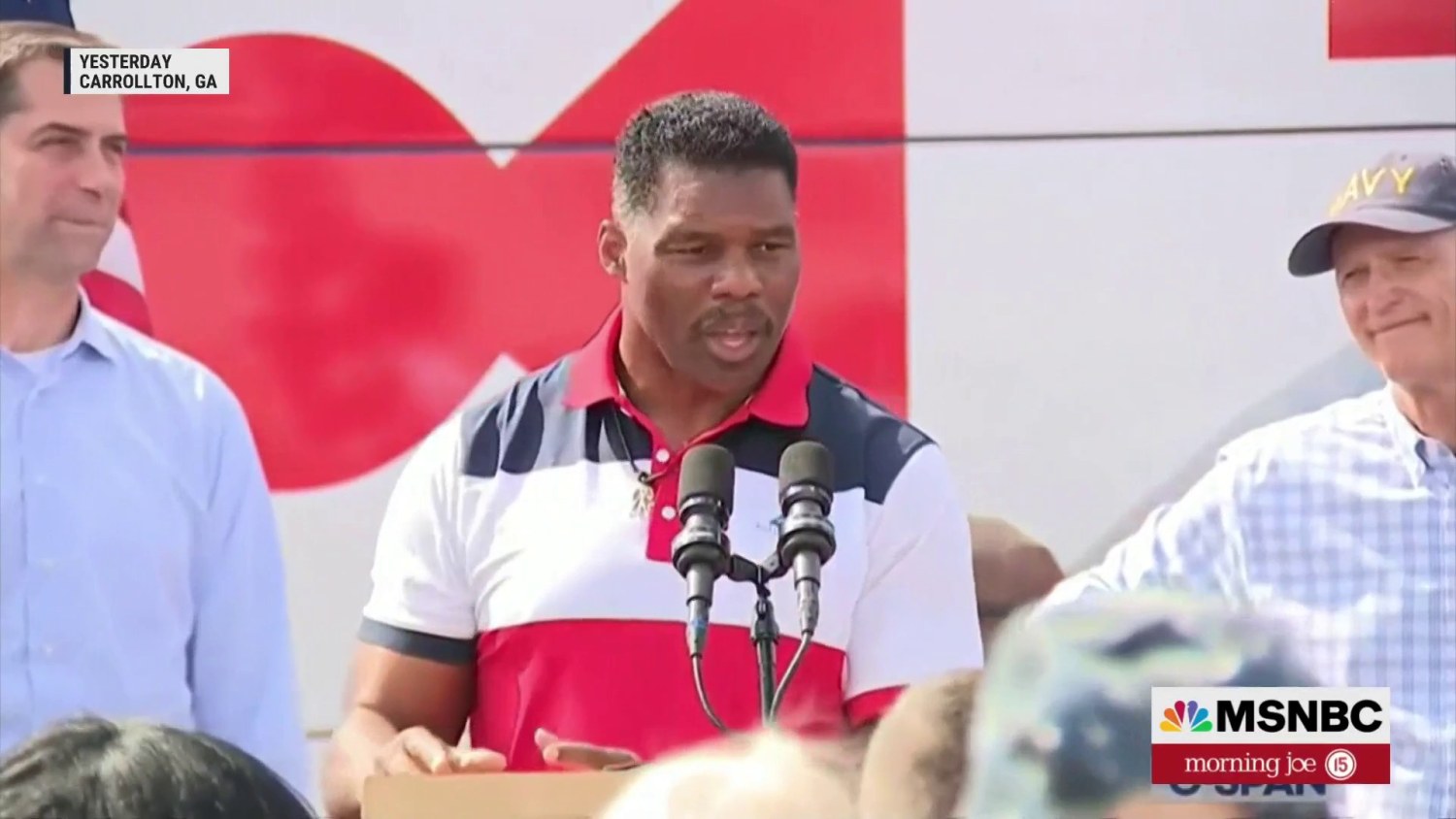 May 6, 2022, Mabelton, Georgia, USA: University of Georgia football  legend-turned political candidate Herschel Walker speaks to group of  republicans at a private gathering in a small restaurant. Walker hopes to  unseat