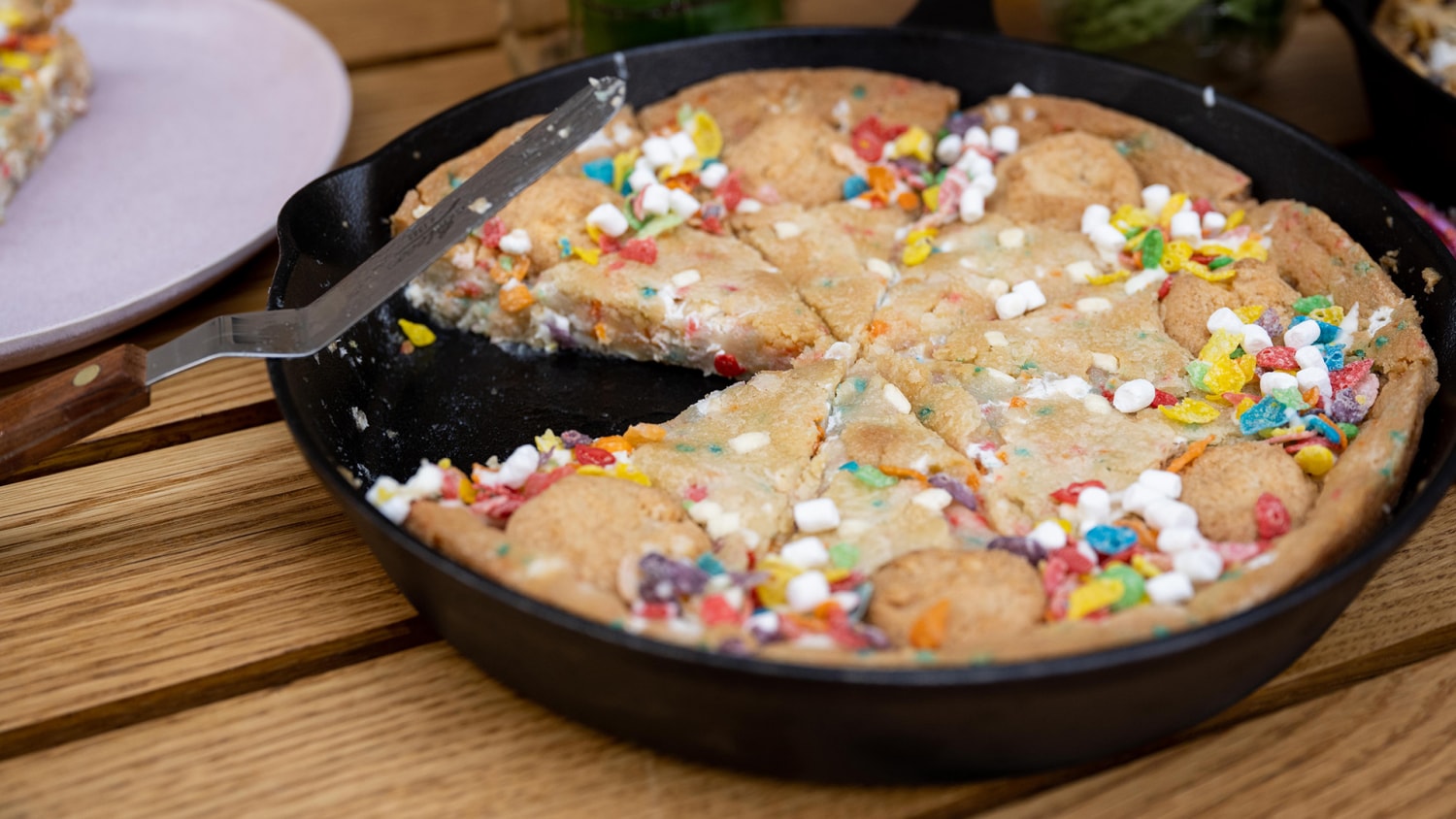 M&M and Chocolate Chip Skillet Cookie - Chicken Fried Kitchen