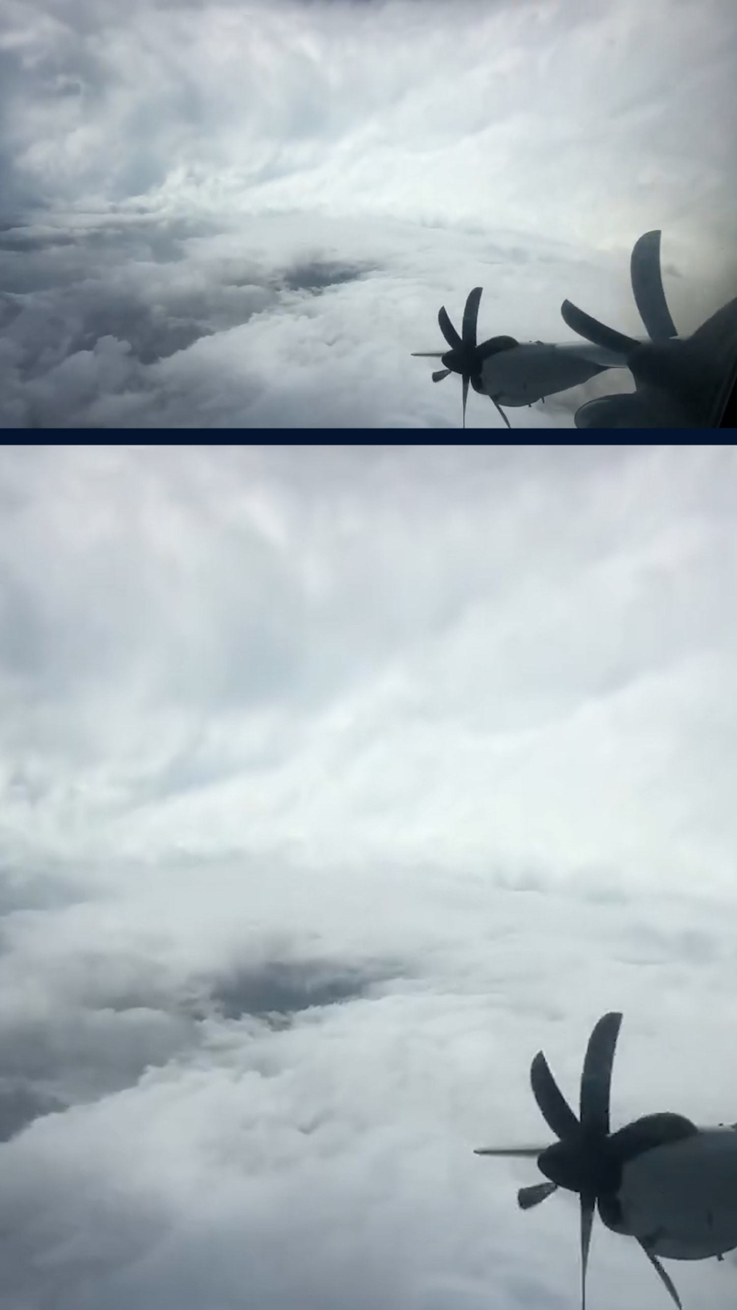 Hurricane Hunters film inside Hurricane Melissa's eye